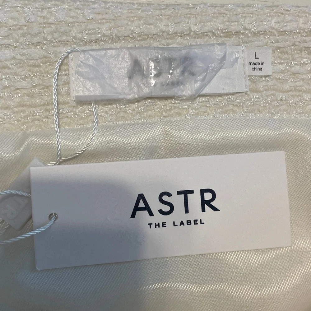New ASTR the Label Rosario Tweed Mini Skirt size Large